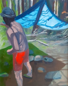 Wild camping, 2022-23 - olio su tavola, cm 50x40